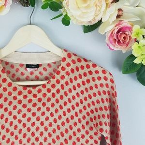 J. Crew Tan Tippi Orchard Print Sweater Shirt XXS